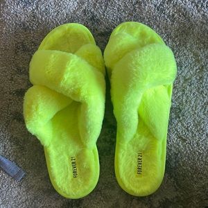 Forever 21 slippers neon